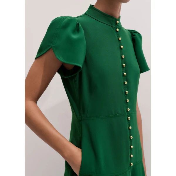 ME+EM A-Line Maxi Dress in Eden Green