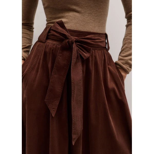 ME+EM A-Line Maxi Skirt in Deep Pecan Brown