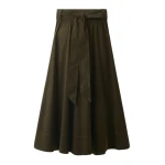 ME+EM A-Line Maxi Skirt in Rich Olive Green
