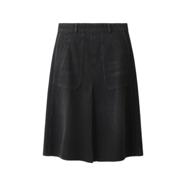 ME+EM A-Line Midi Skirt in Charcoal Wash