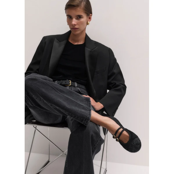 ME+EM AM-PM Ballet Flat in Black, view 2 | Flats | Coveti