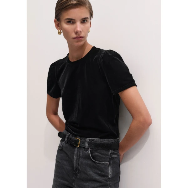 ME+EM AM-PM Fluid Tee in Black, view 2 | T-shirts | Coveti