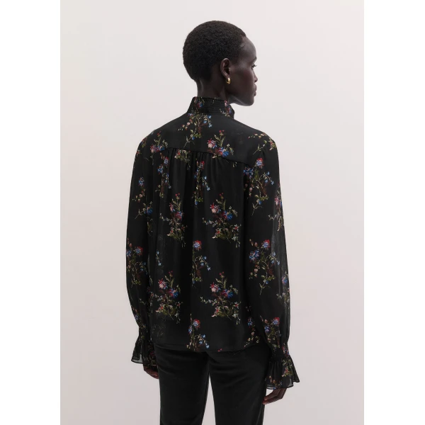 ME+EM AM-PM Straight Blouse in Black Multi