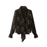 ME+EM AM-PM Straight Blouse in Black Multi