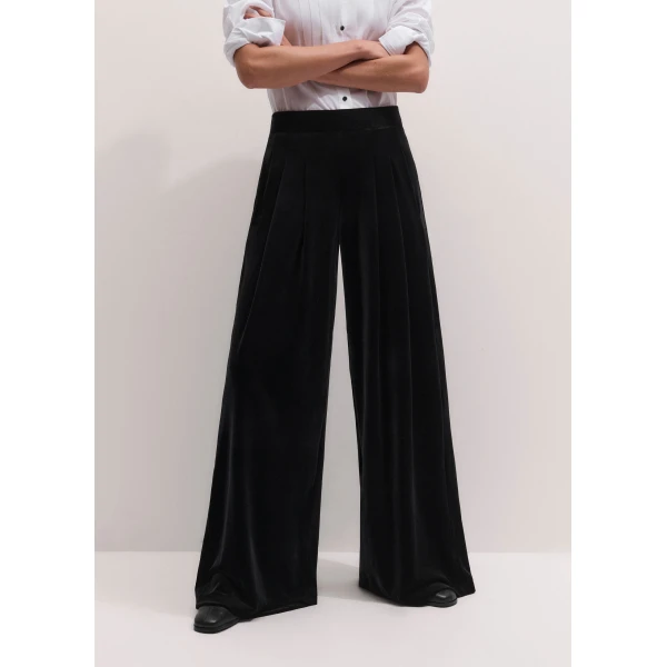 ME+EM AM-PM Wide-Leg Trouser in Black, view 4 | Wide leg pants | Coveti
