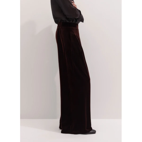ME+EM AM-PM Wide-Leg Trouser in Dark Chocolate, view 5 | Wide leg pants | Coveti