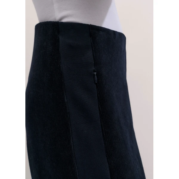 ME+EM AM-PM Wide-Leg Trouser in Navy, view 3 | Wide leg pants | Coveti