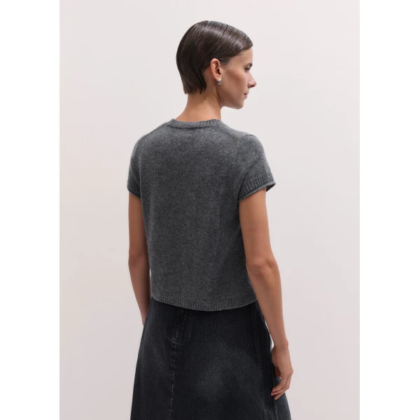 ME+EM Baby Tee in Mid Grey Mélange