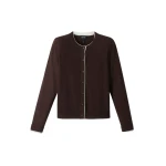 ME+EM Barely There Cardigan in Warm Chocolate/Soft White | Cardigan | Coveti