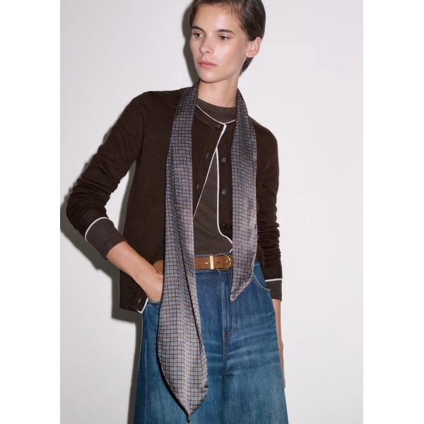 ME+EM Barely There Cardigan in Warm Chocolate/Soft White, view 4 | Cardigan | Coveti
