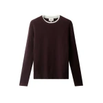 ME+EM Barely There Jumper in Merlot Mélange/Soft White