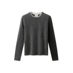 ME+EM Barely There Jumper in Mid Grey Mélange/Soft White