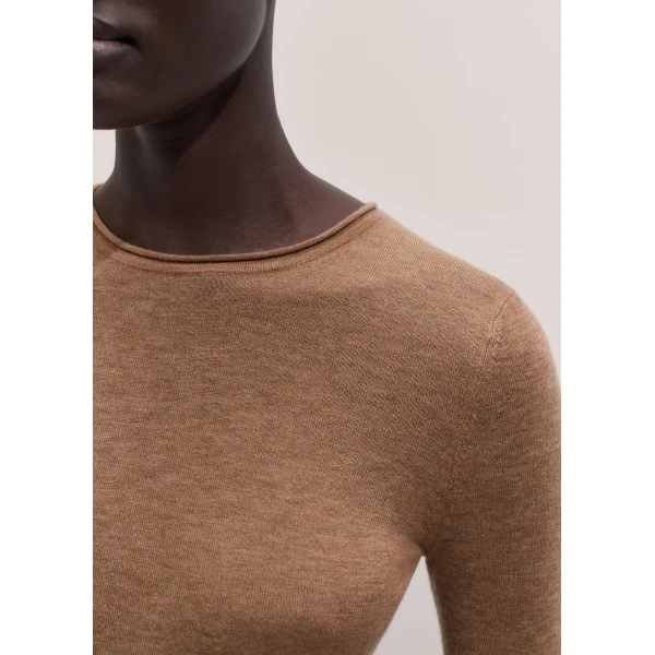 ME+EM Barely There Top in Deep Camel