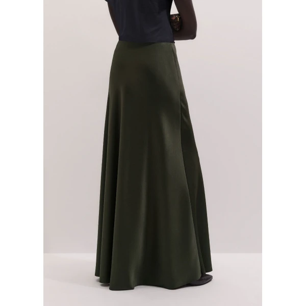 ME+EM Bias Full-Length Skirt in Bay Green, view 6 | Maxi Skirts | Coveti