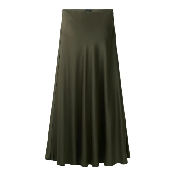 ME+EM Bias Full-Length Skirt in Bay Green