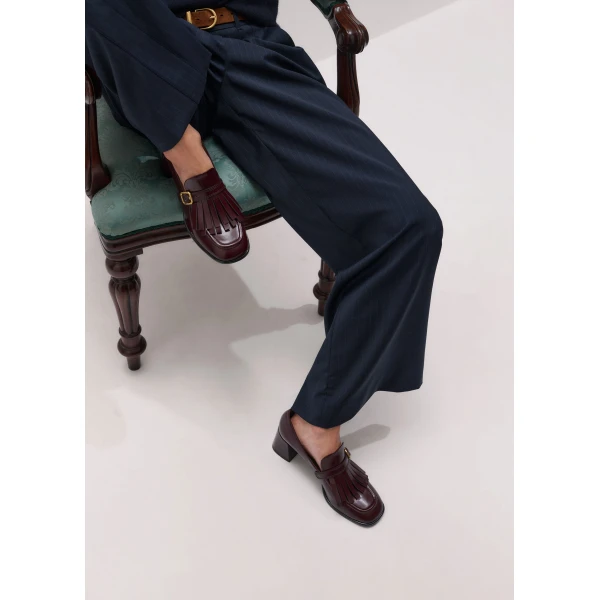 ME+EM Block Heel Loafer in Port Brown
