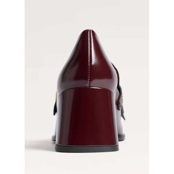 ME+EM Block Heel Loafer in Port Brown
