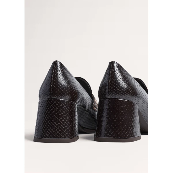 ME+EM Block Heel Loafer in Tan/Chocolate, view 4 | Heels | Coveti