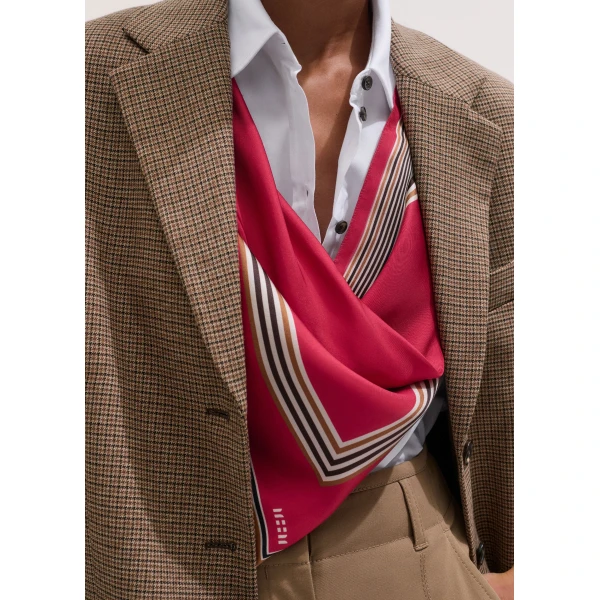 ME+EM Border Scarf in Red Multi