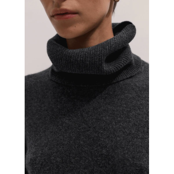 ME+EM Boyfriend Jumper + Snood in Charcoal Mélange