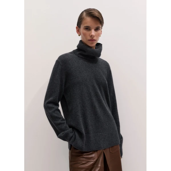 ME+EM Boyfriend Jumper + Snood in Charcoal Mélange