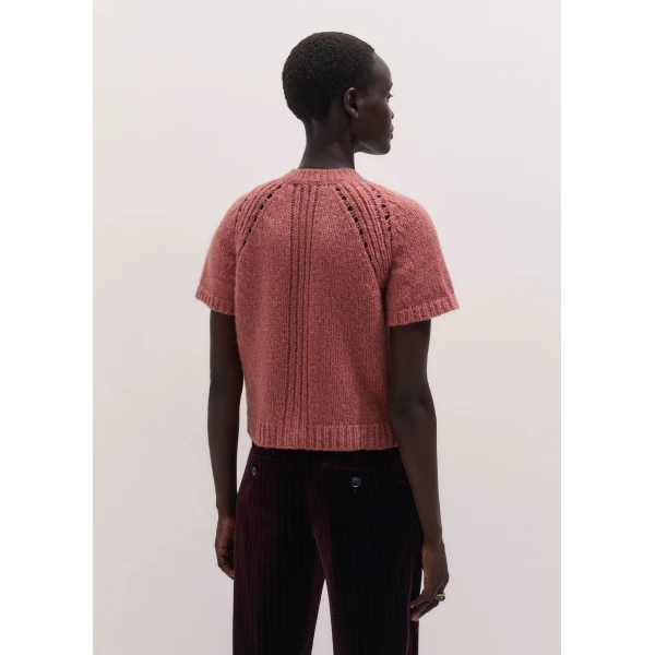 ME+EM Button Front Straight Tee in Smoke Pink