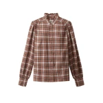 ME+EM Check Straight Blouse in Brown Multi