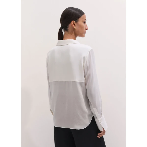ME+EM Clever Panel Evening Shirt in Light Cream