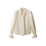 ME+EM Collar Straight Blouse in Light Cream