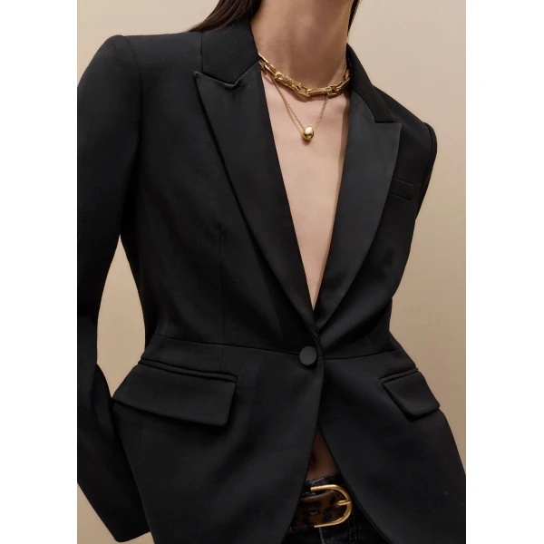 ME+EM Contour Tux Blazer in Black