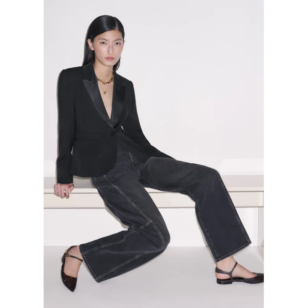 ME+EM Contour Tux Blazer in Black