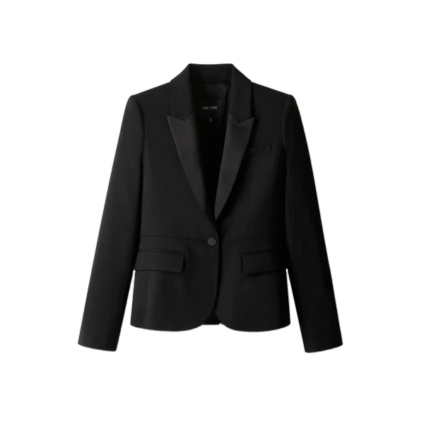 ME+EM Contour Tux Blazer in Black