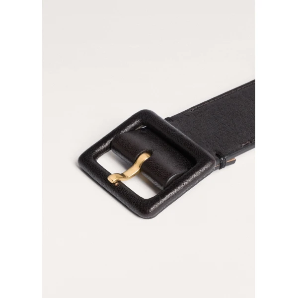 ME+EM Covered Buckle Belt in Black/Brown