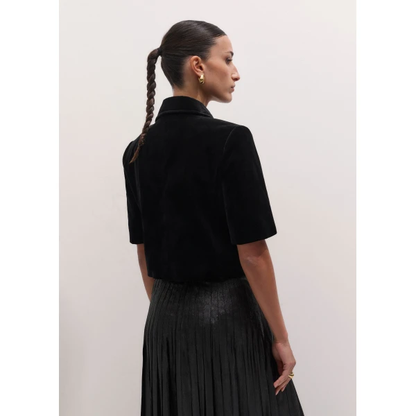ME+EM Crop Evening Jacket in Black