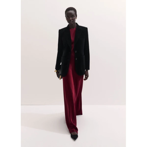 ME+EM Crop Evening Top in Barolo Red