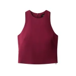 ME+EM Crop Evening Top in Barolo Red