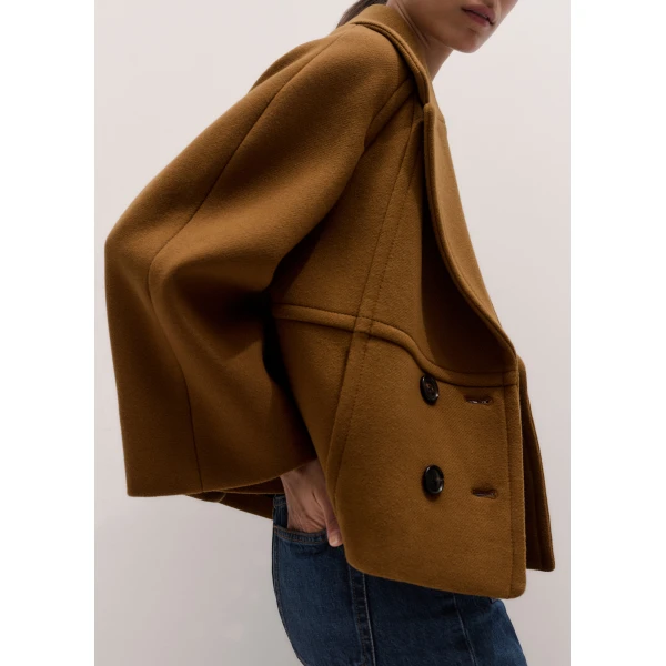 ME+EM Crop Swing Coat in Camel