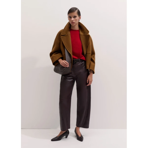 ME+EM Crop Swing Coat in Camel