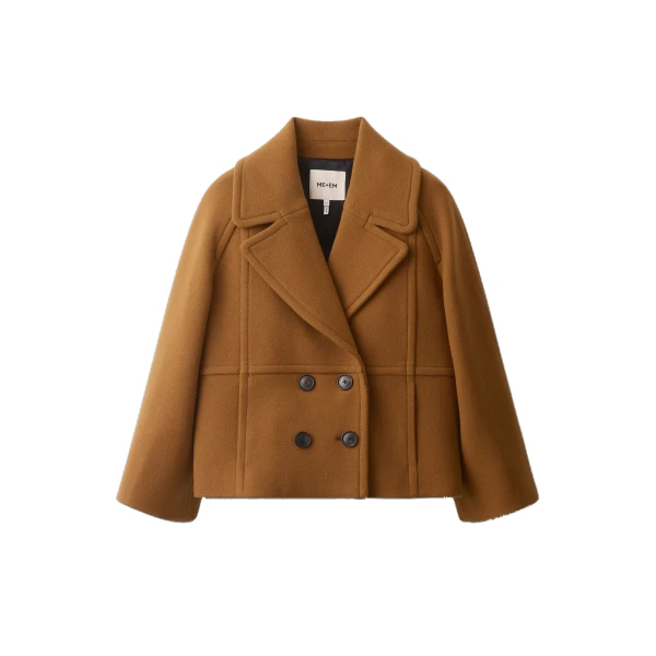 ME+EM Crop Swing Coat in Camel