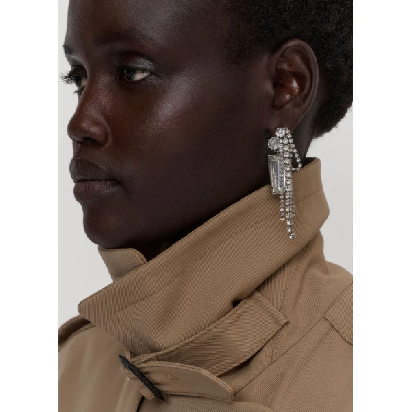 ME+EM Crystal Cluster Earrings in Silver