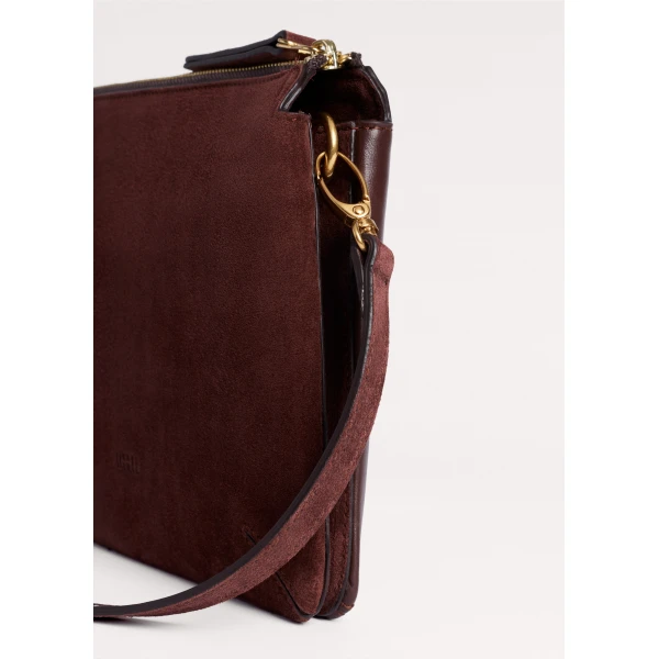 ME+EM Double Pouch Crossbody in Dark Cinnamon