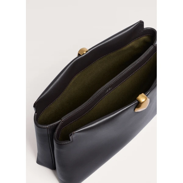 ME+EM Double Pouch Soft Clutch in Dark Chocolate, view 4 | Clutch Bags | Coveti