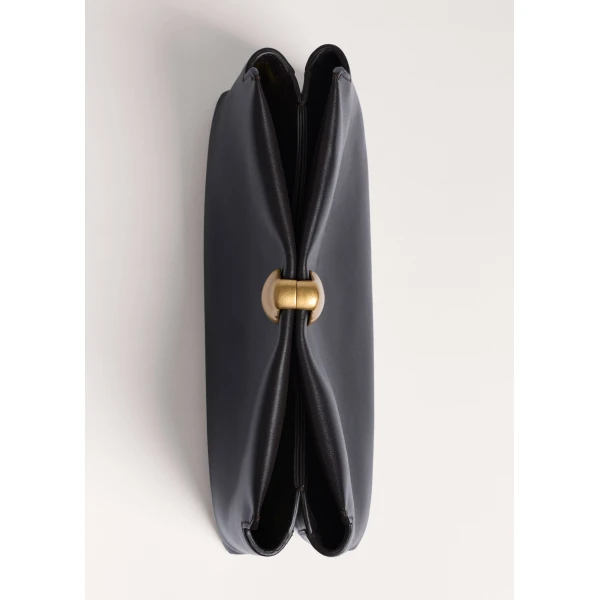 ME+EM Double Pouch Soft Clutch in Dark Chocolate, view 5 | Clutch Bags | Coveti