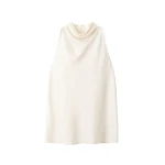 ME+EM Drape Neck Halter Top in Light Cream | Tops | Coveti
