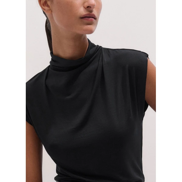 ME+EM Drape Sleeveless Top in Black