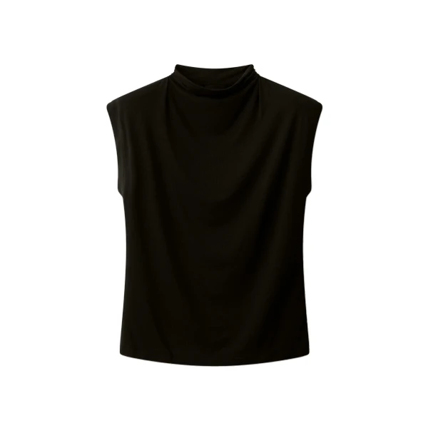 ME+EM Drape Sleeveless Top in Black