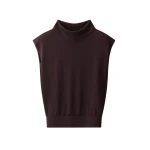 ME+EM Draped Neck Knit Tee in Merlot Red