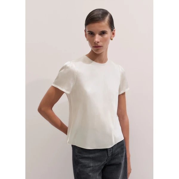 ME+EM Evening Baby Tee in Light Cream