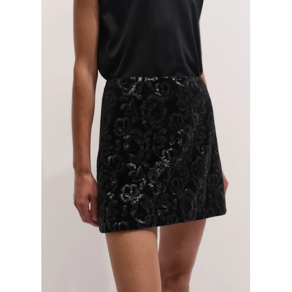 ME+EM Evening Mini Skirt in Black, view 3 | Mini Skirts | Coveti