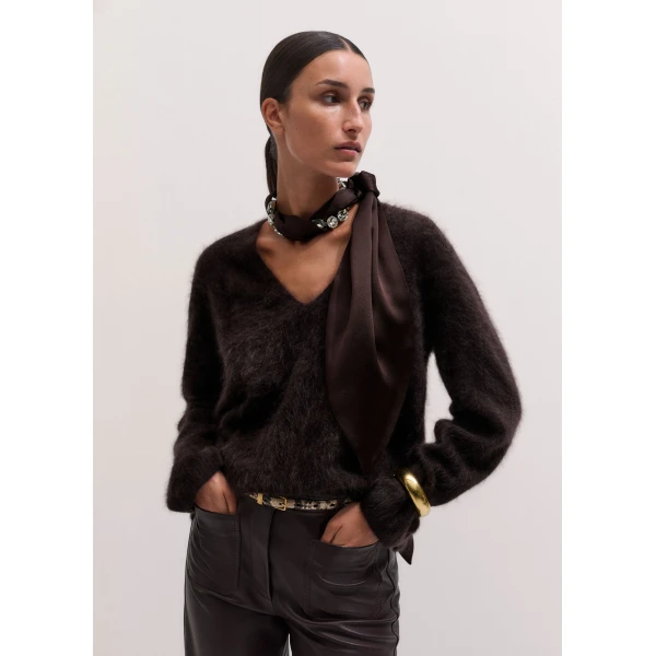 ME+EM Evening Scarf in Cocoa Brown